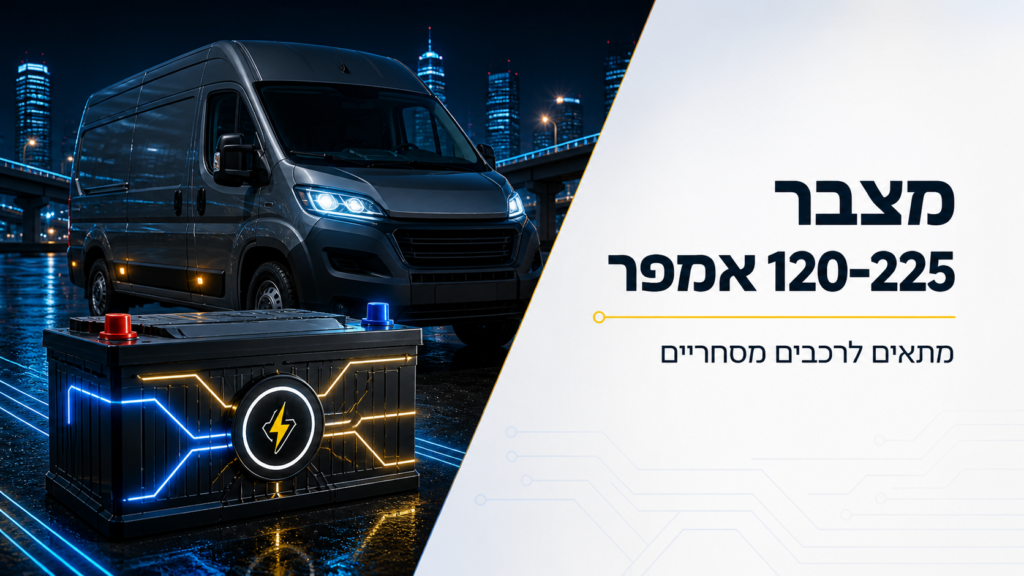 מצבר 120–225 אמפר לרכב מסחרי כולל התקנה עד הבית